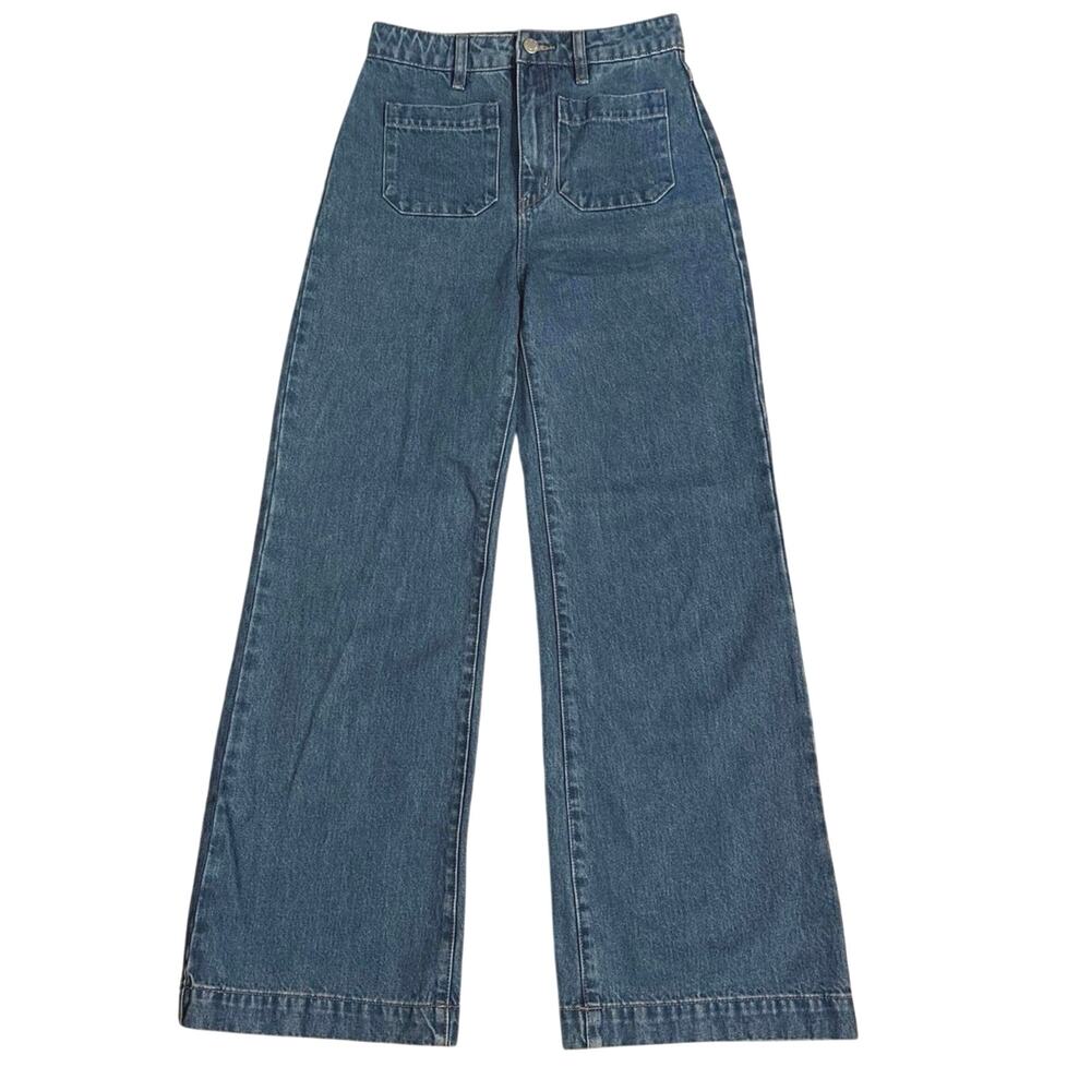 Rollas Rolla’s Size 25 High Rise Wide Leg Jeans Patch Pockets